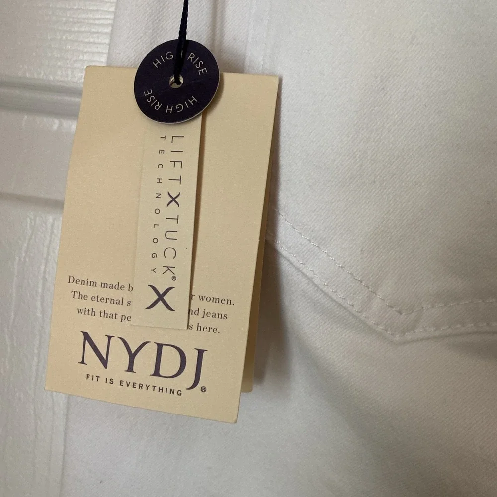 NYDJ Women's Chloe Skinny Capri Jeans in Optic White‎ Size 4 Coastal Neutral